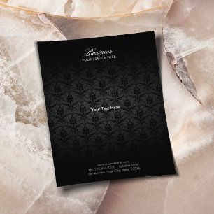 Elegant Black Damask Hair & Beauty Salon Brochures