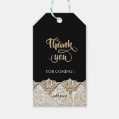 Elegant Black Damask Hartelijk dank Cadeaulabel (Voorkant)