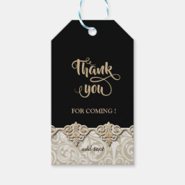 Elegant Black Damask Hartelijk dank Cadeaulabel