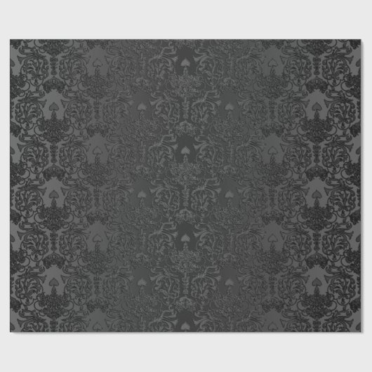Elegant Black Damask Lace Cadeaupapier (Vlak)