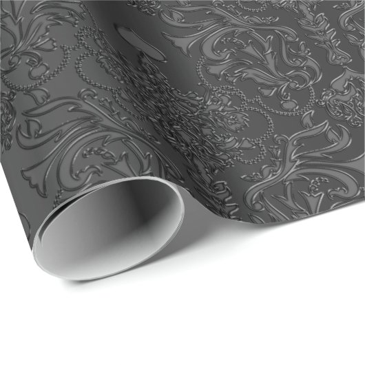 Elegant Black Damask Lace Cadeaupapier (Rol Hoek)