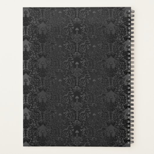 Elegant Black Damask Lace Planner (Achterkant)