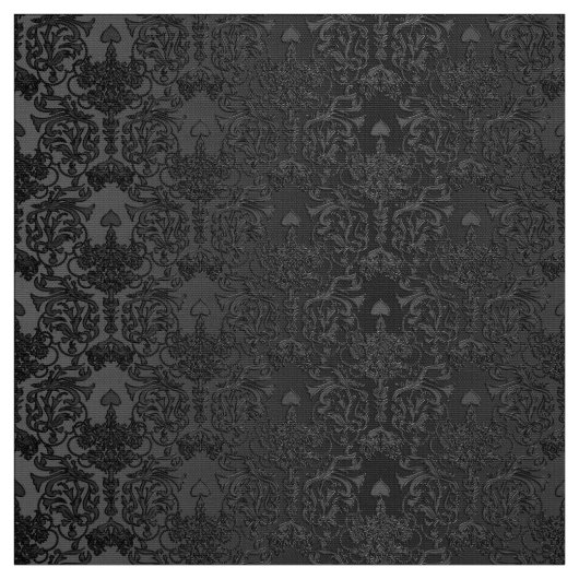 Elegant Black Damask Lace Stof (Swatch)