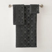 Elegant Black Damask Lace Towel Set Bad Handdoek (Insitu)