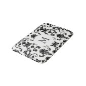 Elegant Black Damask Monogram Badmat (Gekanteld)