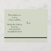 Elegant Black Damask Monogrammed Business Briefkaart (Achterkant)