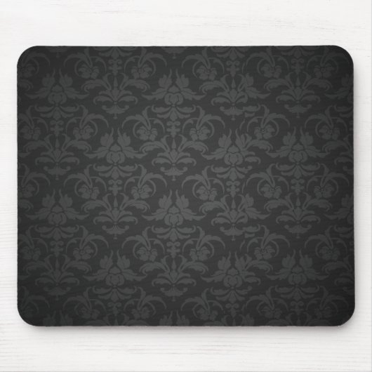 Elegant Black Damask Muismat (Voorkant)