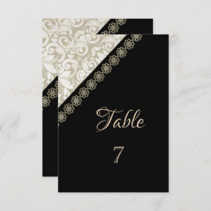 Elegant Black, Damask Table Kaart