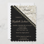 Elegant Black, Damask Vrijgezellenfeest Kaart (Voorkant)