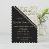 Elegant Black, Damask Vrijgezellenfeest Kaart (Staand voorkant)