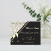 Elegant Black, Damask Weddi Rehearsal Dinner Kaart (Staand voorkant)