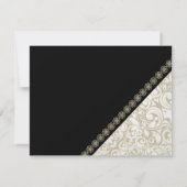 Elegant Black, Damask Weddi Rehearsal Dinner Kaart (Achterkant)