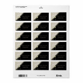 Elegant Black, Damask Wedding Label (Full Sheet)