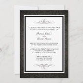 Elegant Black Damask Wedding Rehearsal Dinner Kaart (Achterkant)