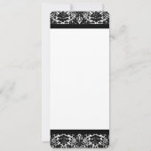 Elegant Black Damask Wedding Uitnodiging (Achterkant)