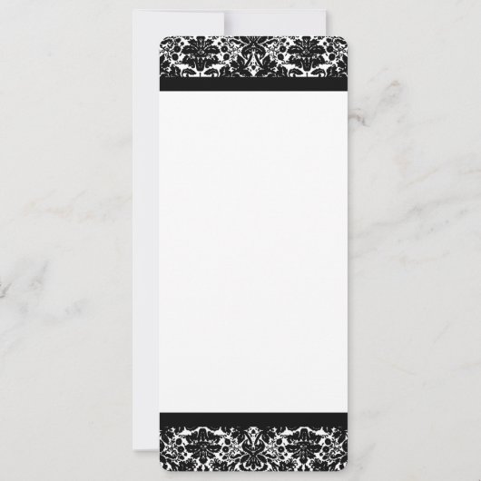 Elegant Black Damask Wedding Uitnodiging (Achterkant)