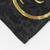Elegant Black Dammaskers Gold en Silver Swirls Fleece Deken (Hoek)