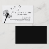 Elegant Black Dandelion Visitekaartje (Voorkant / Achterkant)