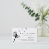 Elegant Black Dandelion Visitekaartje (Staand voorkant)
