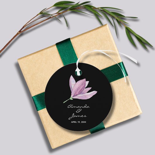 Elegant Black Dank je Floral Bedankjes Labels