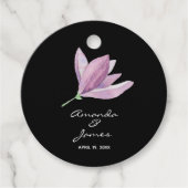 Elegant Black Dank je Floral Bedankjes Labels (Voorkant)