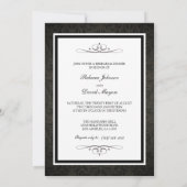 Elegant Black & Dark Grey Damask Rehearsal Dinner Kaart (Achterkant)