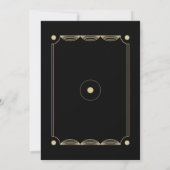 Elegant Black Deco Gold Wedding Kaart (Achterkant)