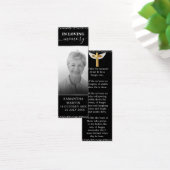 Elegant Black Delicate Memorial Funeral Bladwijzer Mini Visitekaartjes (Bureau)