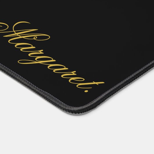 Elegant Black Desk Mat Featuring Your Name (Hoek)