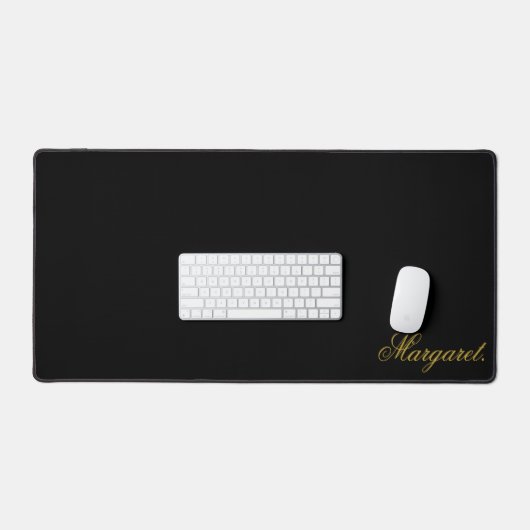 Elegant Black Desk Mat Featuring Your Name (Keyboard & Muis)