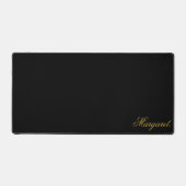 Elegant Black Desk Mat Featuring Your Name (Voorkant)