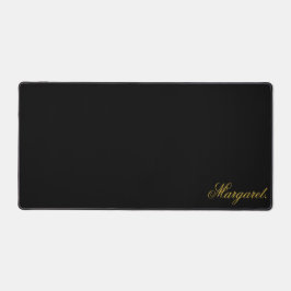 Elegant Black Desk Mat Featuring Your Name