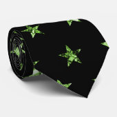 Elegant Black Diamond Gem Star Patroon Stropdas (Opgerold)