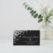 Elegant Black Diamond Jewel Ontworpen Sparkle Visitekaartje (Staand voorkant)