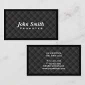 Elegant Black Diamond Quilt-promotor Visitekaartje (Voorkant / Achterkant)