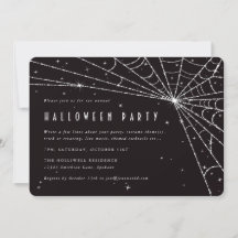 Elegant Black Diamond Spider Web Halloween Party
