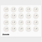 Elegant Black Dot Circle Ronde Sticker (Vel)