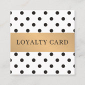 Elegant Black Dotted Faux Gold Stripe Beauty Klantenkaartje (Voorkant)