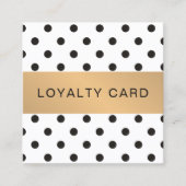 Elegant Black Dotted Faux Gold Stripe Loyalty Kaar (Voorkant)