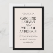 Elegant Black Double-Sided Wedding  Kaart (Voorkant)
