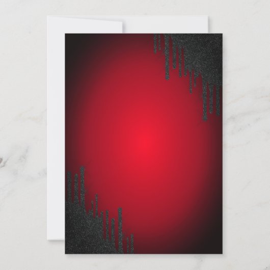 Elegant Black Drips Border Dark Red 50th Birthday Kaart (Achterkant)