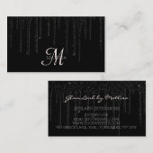 Elegant Black Driving Monogram Glitter Salon Drip Visitekaartje (Voorkant / Achterkant)