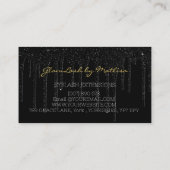 Elegant Black Driving Monogram Glitter Salon Drip Visitekaartje (Achterkant)