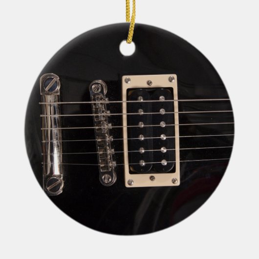 Elegant Black Electric Guitar Ornament (Voorkant)