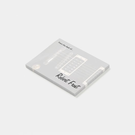 Elegant Black Electric Guitar Strings Closeup Post-it® Notes (Schuin)