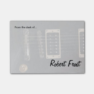 Elegant Black Electric Guitar Strings Closeup Post-it® Notes