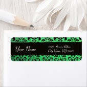 ELEGANT BLACK EMERALD GREEN DAMASK ETIKET (Insitu)