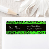 ELEGANT BLACK EMERALD GREEN DAMASK ETIKET (Insitu)
