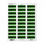 ELEGANT BLACK EMERALD GREEN DAMASK ETIKET (Full Sheet)