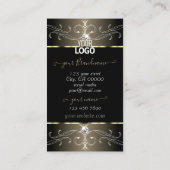 Elegant Black en Beige  Ornamenten met Logo Visitekaartje (Achterkant)
